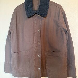 Old Navy Brown Utility Jacket with Black Collar
